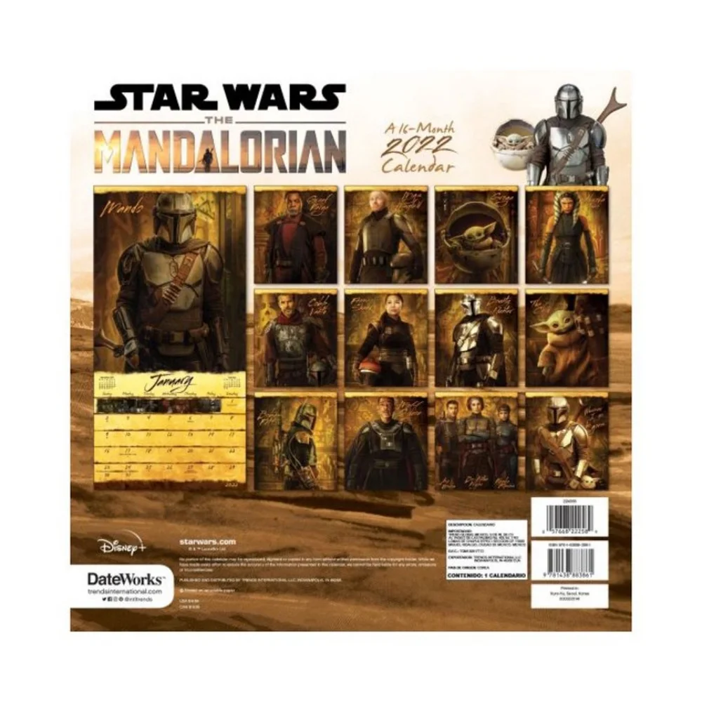 2022 Star Wars Mandalorian Wall Calendar